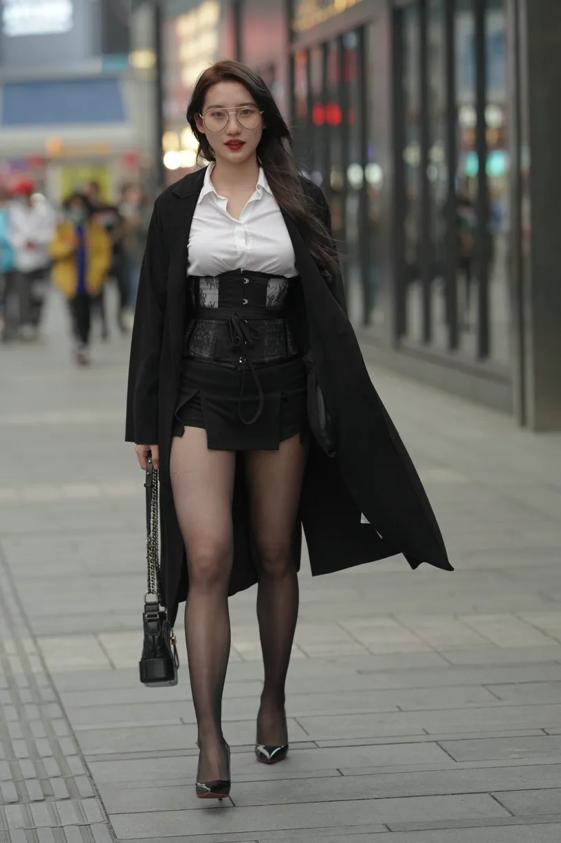 [Mzsock] NO.160 Long legs in black stockings street photography#[105P]-39